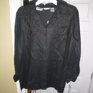 Woman's Irish Linen Button Up Shirt / Blouse